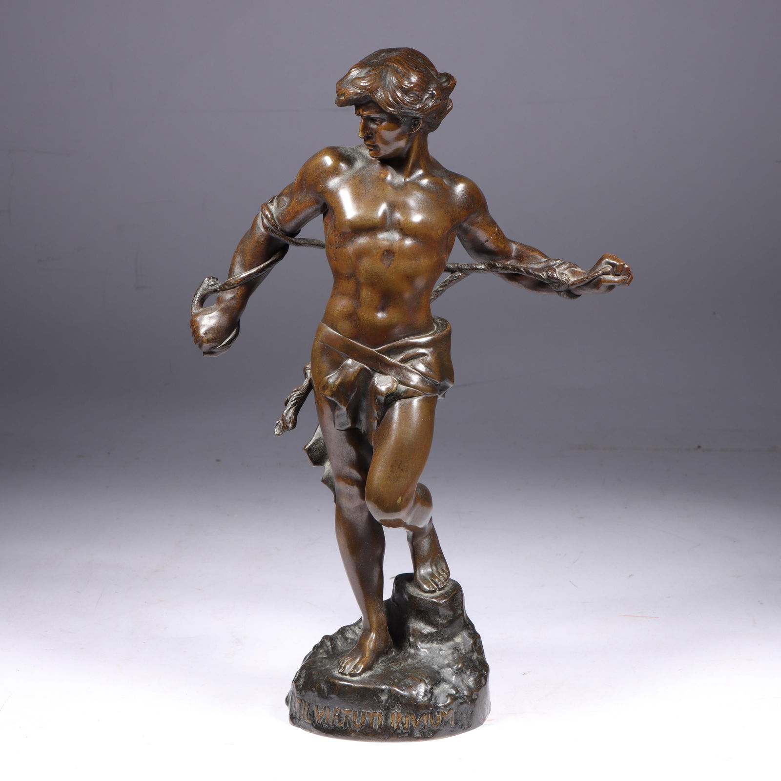 Henri Desire Gauquie, French (1858 - 1927), Nil Virtuti Invium, bronze (1 of 11)