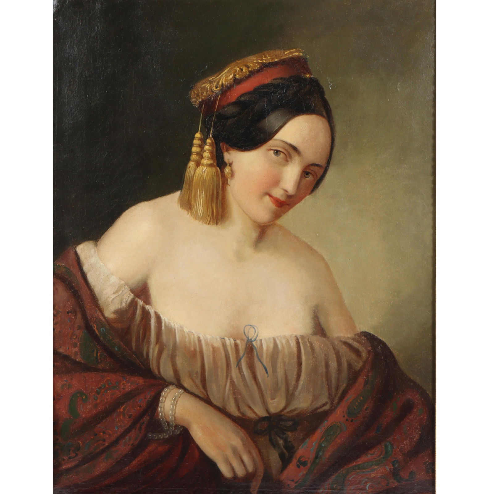 Portrait of a Greek Woman after Hungarian artist Jakab Marastoni (Italy, 1804 - 1860) oil painting (1 of 17)