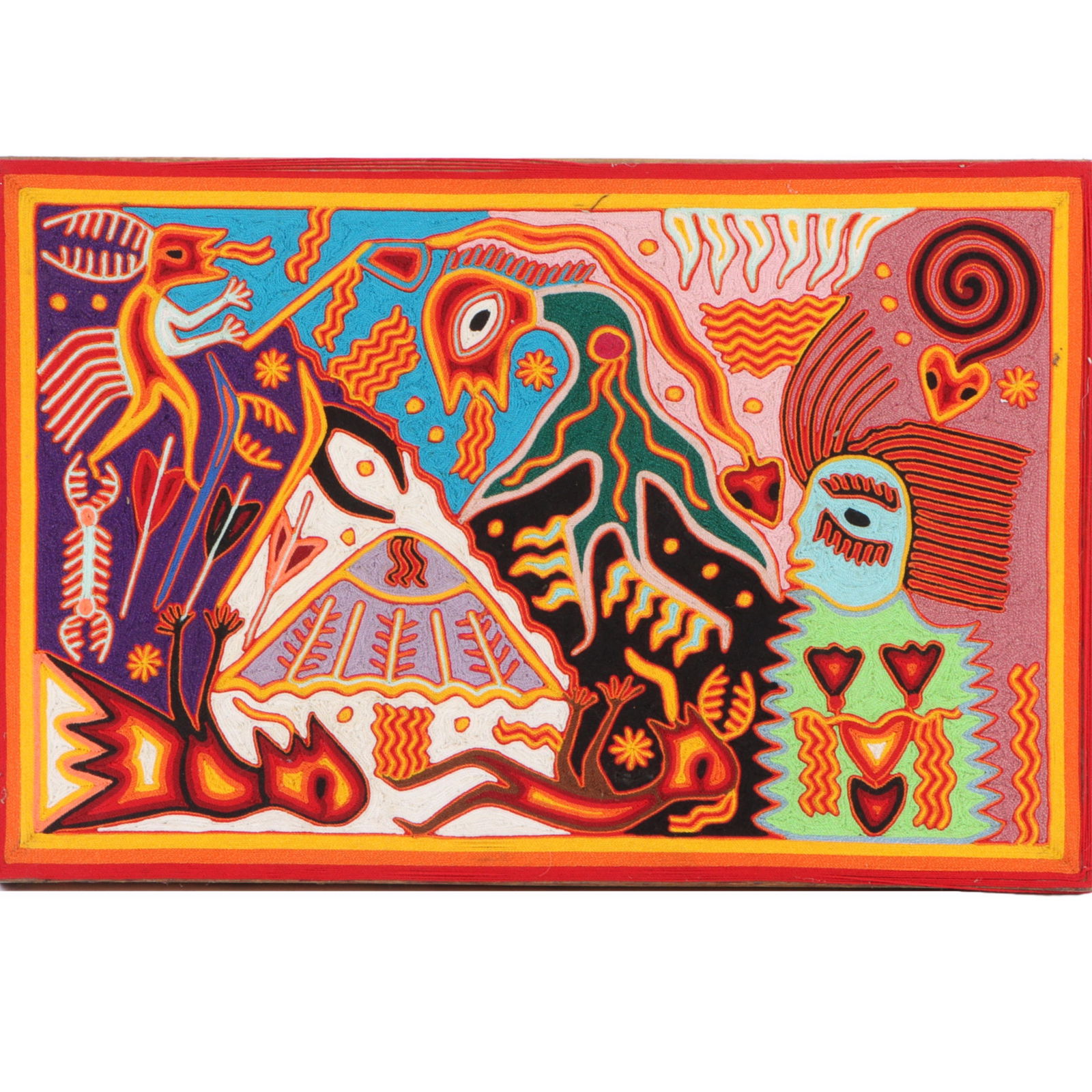 Jose Benitez Sanchez, Mexico (1938-2009), The Birth of the Rain of the South, 1996, Huichol yarn (1 of 12)