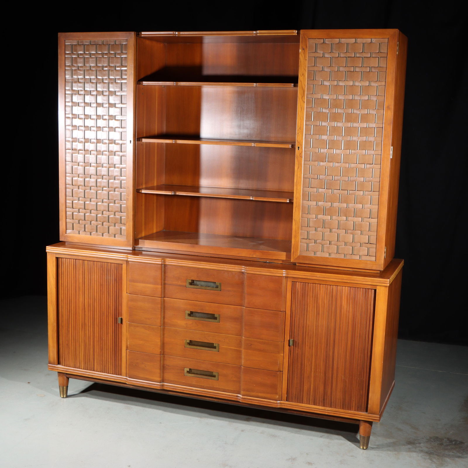 John Widdicomb Mid Century Modern step back cabinet sideboard hutch 74 1/2"H x 68 1/4"W x 21"D (1 of 13)