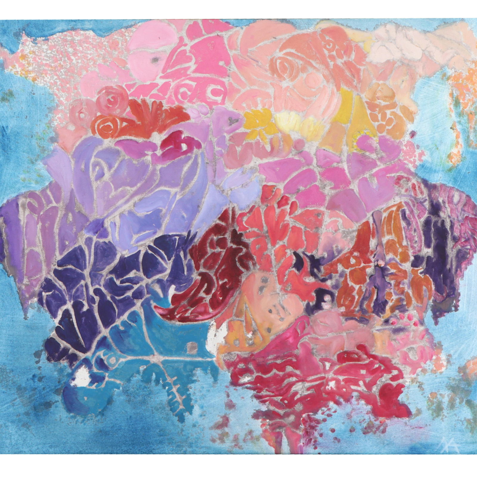 Mae Alice Engron, Indiana (1933-2007), abstract, oil on canvas, 35 1/2?H x 39 3/4?W(sight), 38 1/2?H (1 of 10)