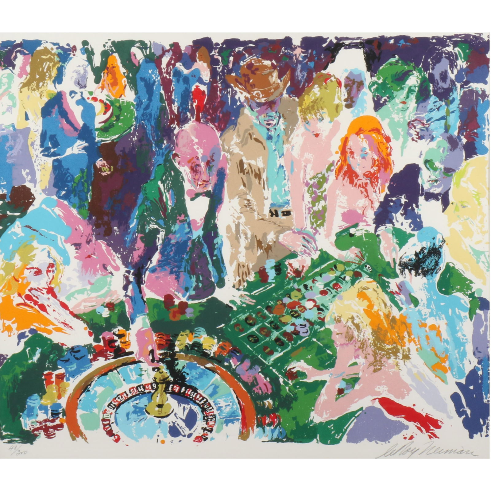 LeRoy Neiman, American (1921-2012), Casino, 1972, serigraph, 22 1/4"H x 25 1/2"W(sight), 30 3/4"H x (1 of 10)