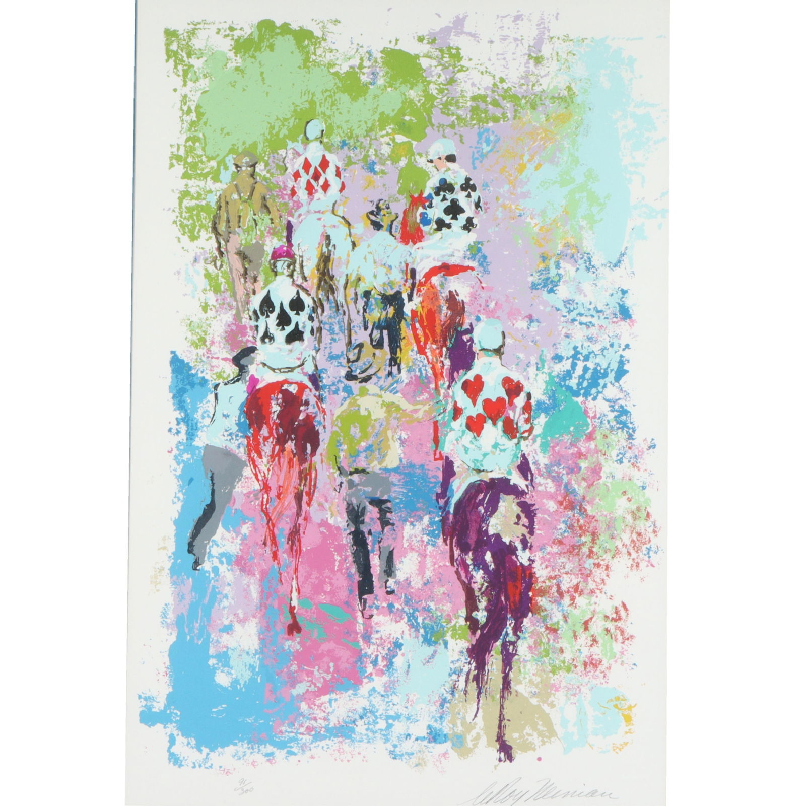 LeRoy Neiman, American (1921-2012), Four Aces, 1972, serigraph, 28"H x 18 1/2"W(sight), 37 3/4"H x (1 of 12)