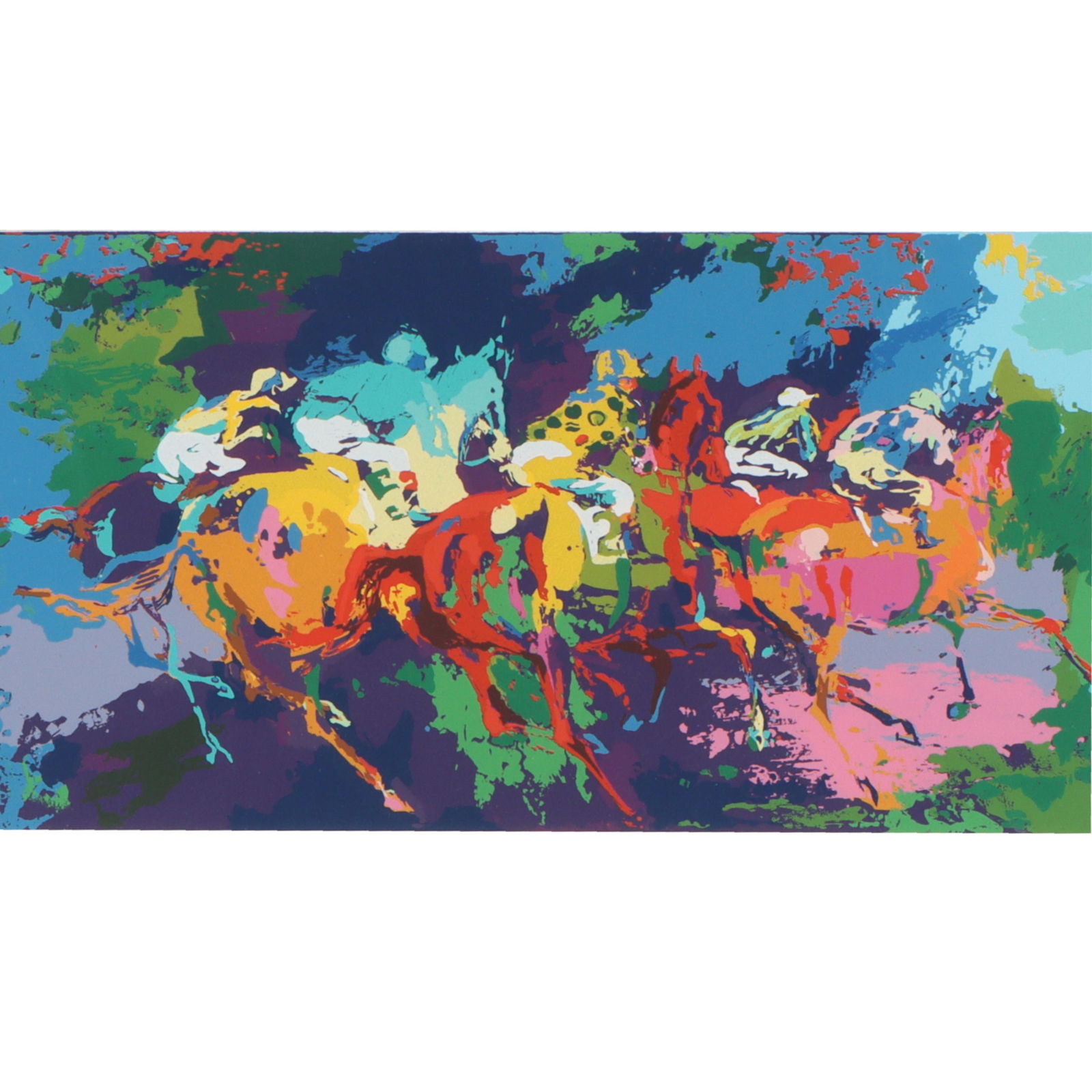 LeRoy Neiman, American (1921-2012), The Race, 1973, serigraph, 10 1/2"H x 18"W(sight), 20 1/4"H x 27 (1 of 9)