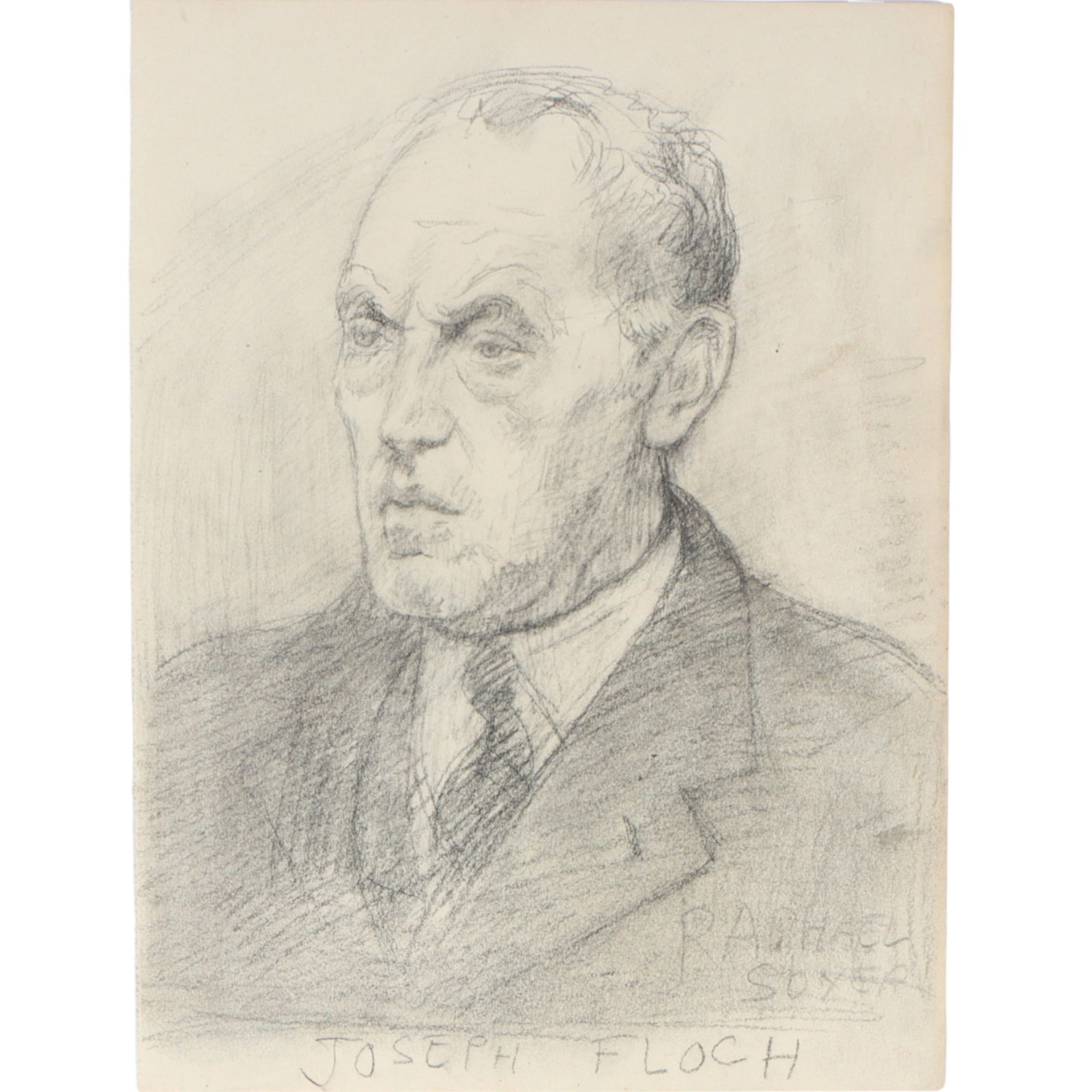 Raphael Soyer, Russian American (1899-1987), Joseph Floch, graphite on paper, 10 3/4"H x 8"W (1 of 10)