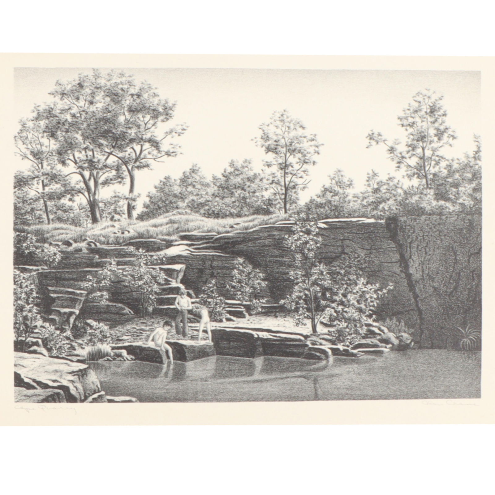 Alan Horton Crane, American (1901 - 1969), Cape Quarry, lithograph, 12"H x 16"W (1 of 9)