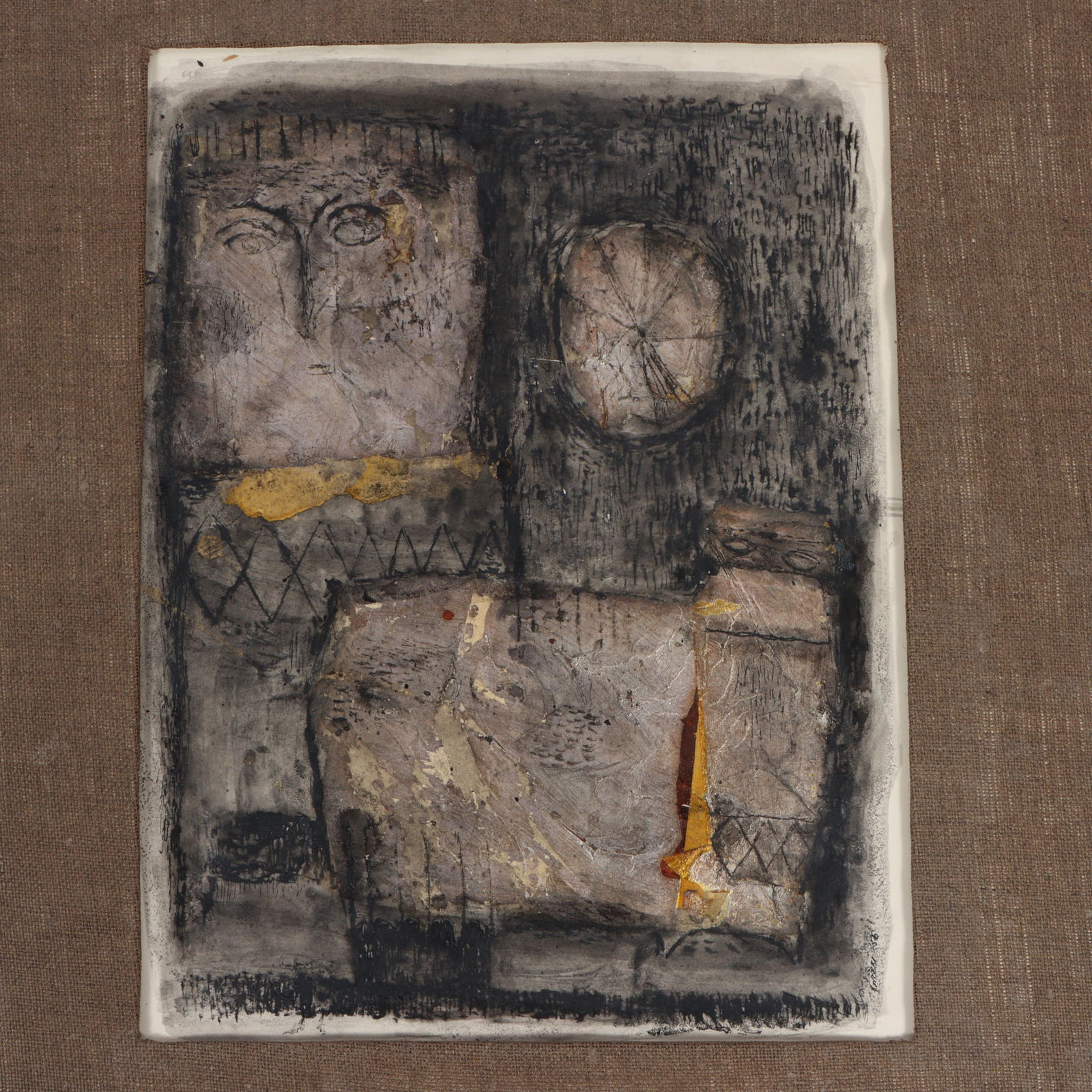 Edward Giobbi, Connecticut (b. 1926), abstract composition, 1956 and Gruenebaum Gallery, NYC (1 of 17)