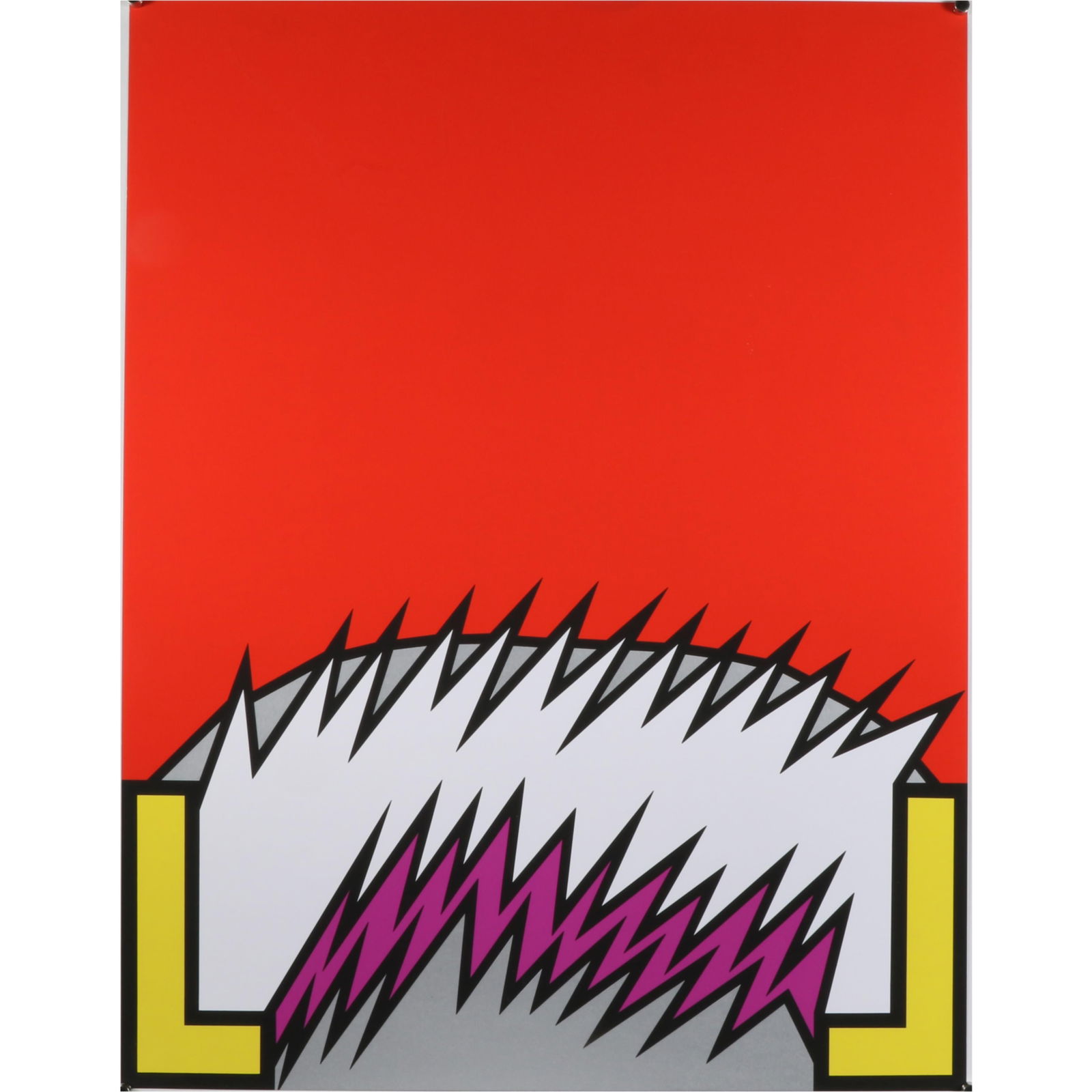 Nicholas Krushenick, New York (1929 - 1999), The Trial of the Catonville 9, 1971, screenprint, 28: Nicholas Krushenick New York (1929 - 1999) The Trial of the Catonville 9, 1971 screenprint Pencil signed with initials and dated verso. Biography from the Archives of askART: Nicholas Krushenick was b