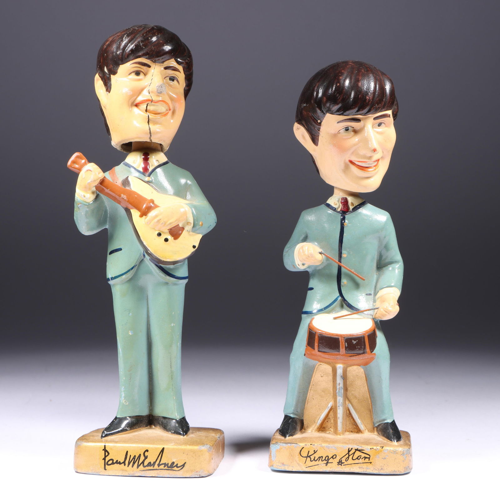 1964 Car Mascots Paul McCartney and Ringo Starr Beatles bobbleheads nodders 8?H x 2 1/2?W x 2 1/4?D (1 of 18)
