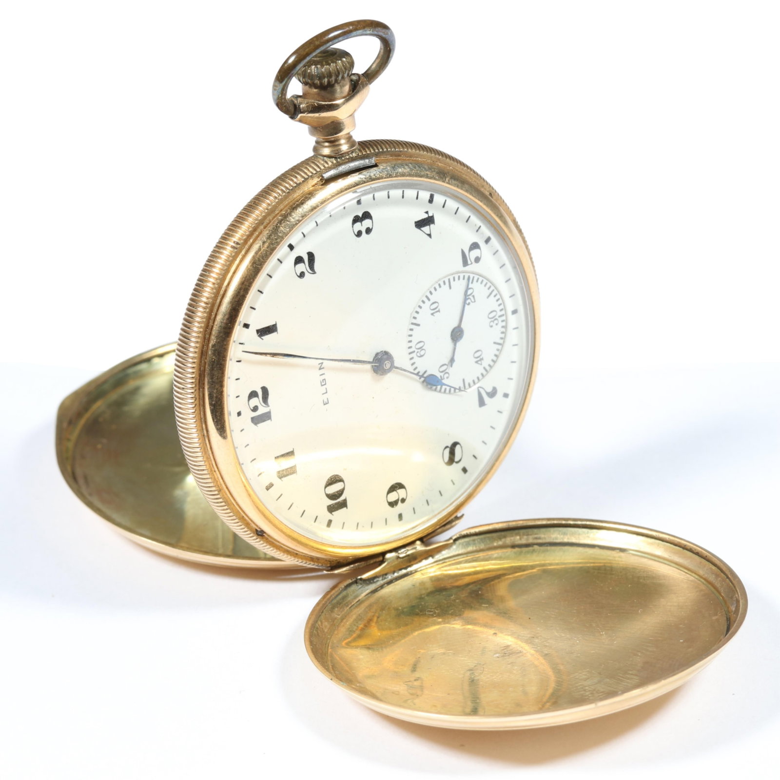 14K gold BWC Co. engraved case Elgin watch Co. 15 jewels pocket watch with engraved details. 2 (1 of 10)