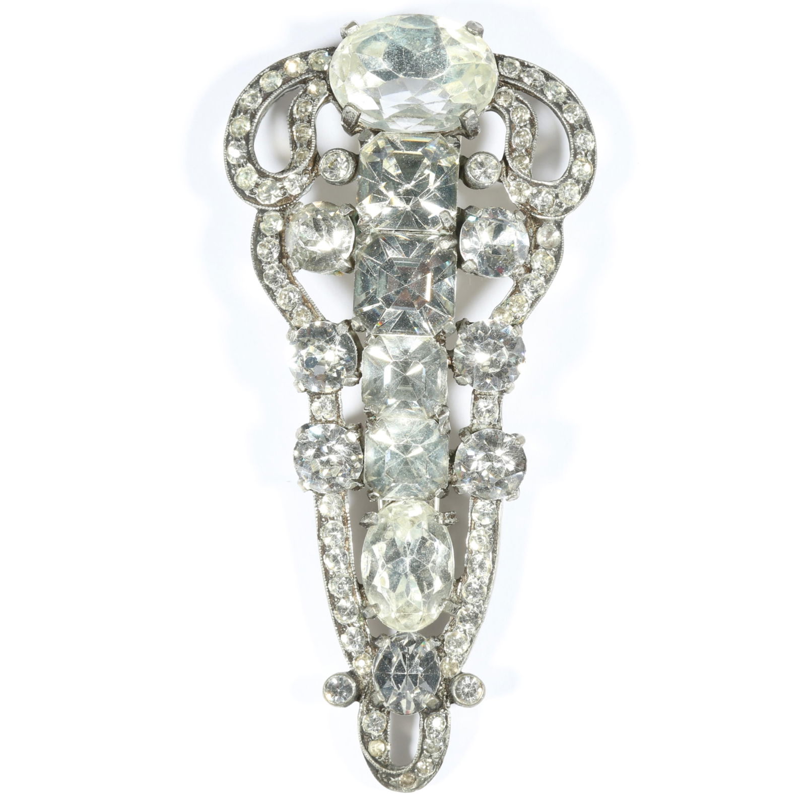 Eisenberg Original diamante rhinestone crystal fur clip. 3 5/8"H x 1 3/4"W (1 of 10)