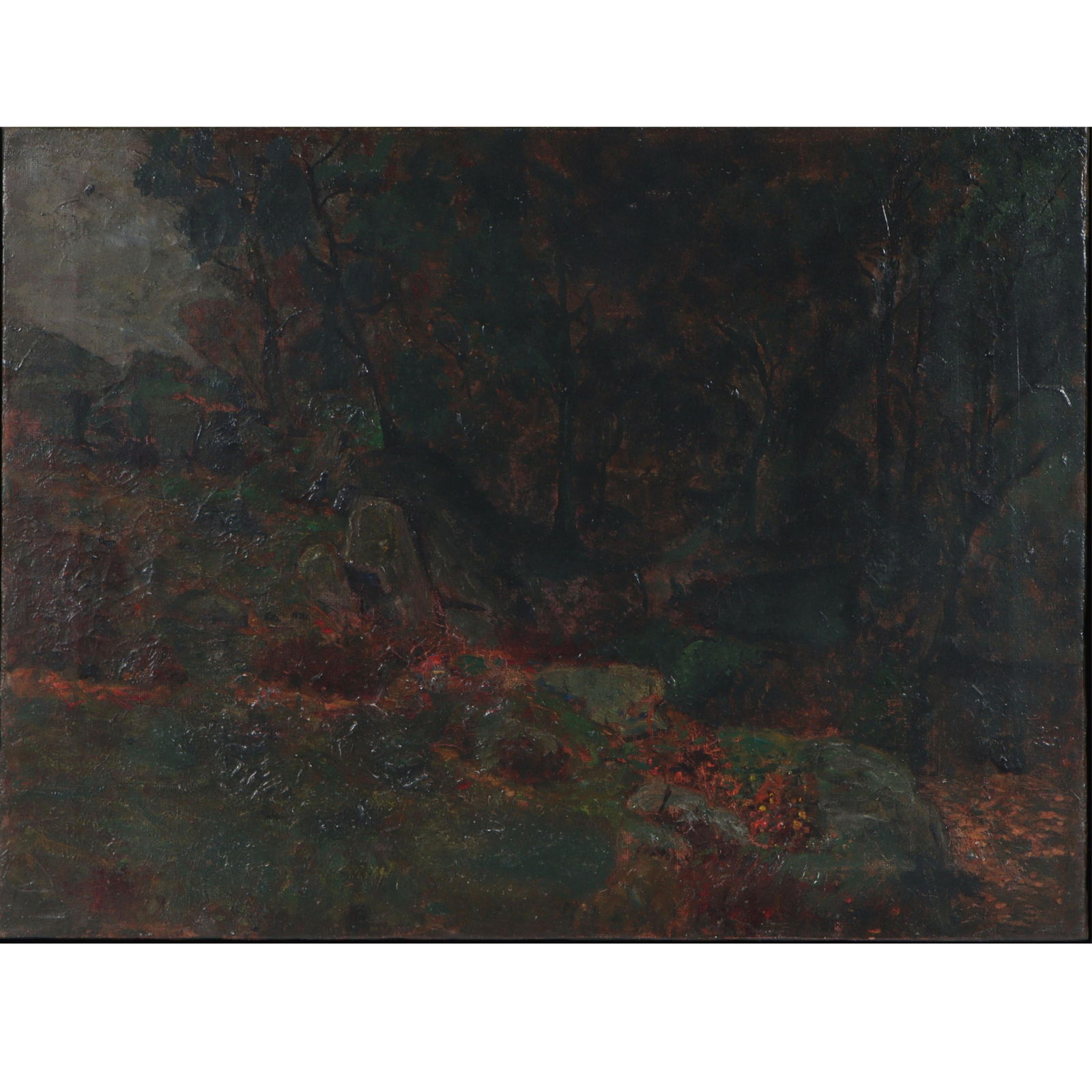 Edward Parker Hayden, Ohio (1858-1921), Forest edge landscape, oil on canvas, 18"H x (1 of 14)