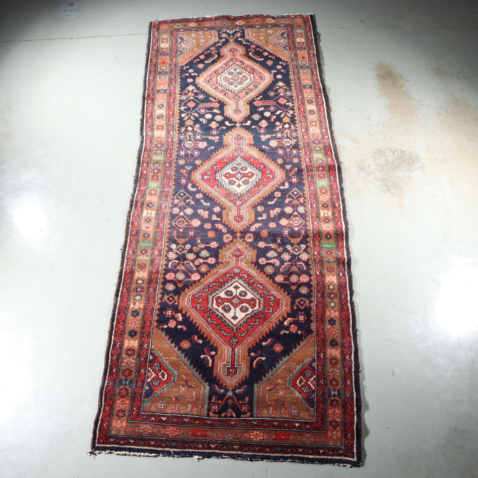 Afghan tribal Baluchi estate rug runner carpet, 8.6x3. 104"H x 39"W (1 of 13)