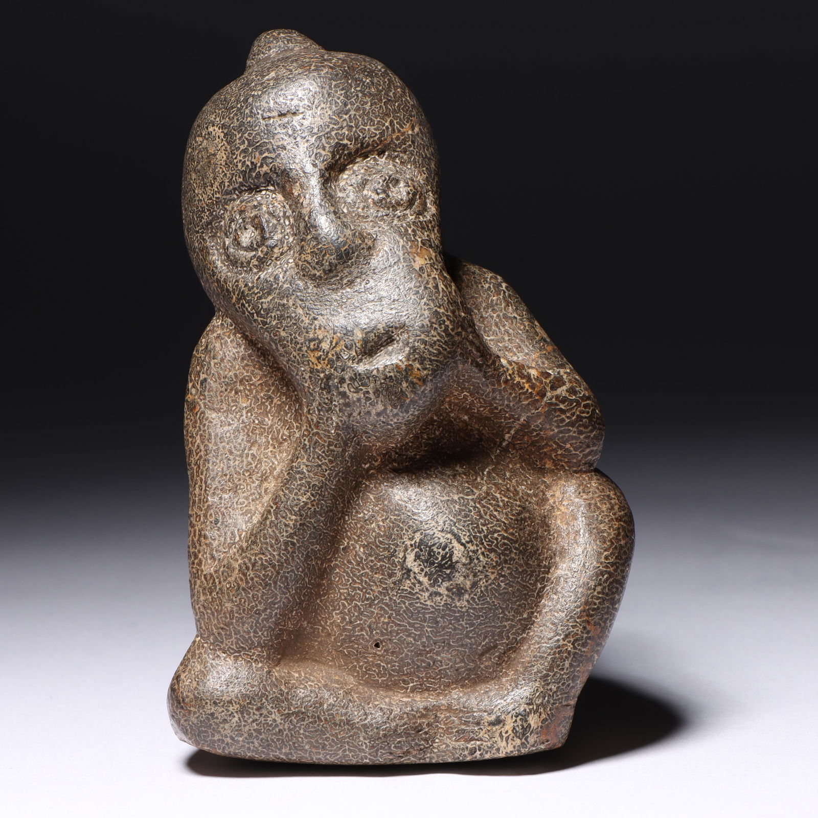 Pre-Columbian Taino or Mezcala stone carving, fetish, possibly a figural pestle. 4 1/4"H x 2 1/2"W (1 of 8)