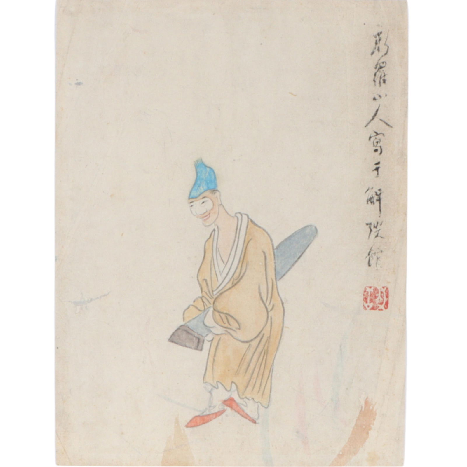 Chinese watercolor painting of an Opera character by Kim Jungeon on laid paper, late 19th century 9 (1 of 12)