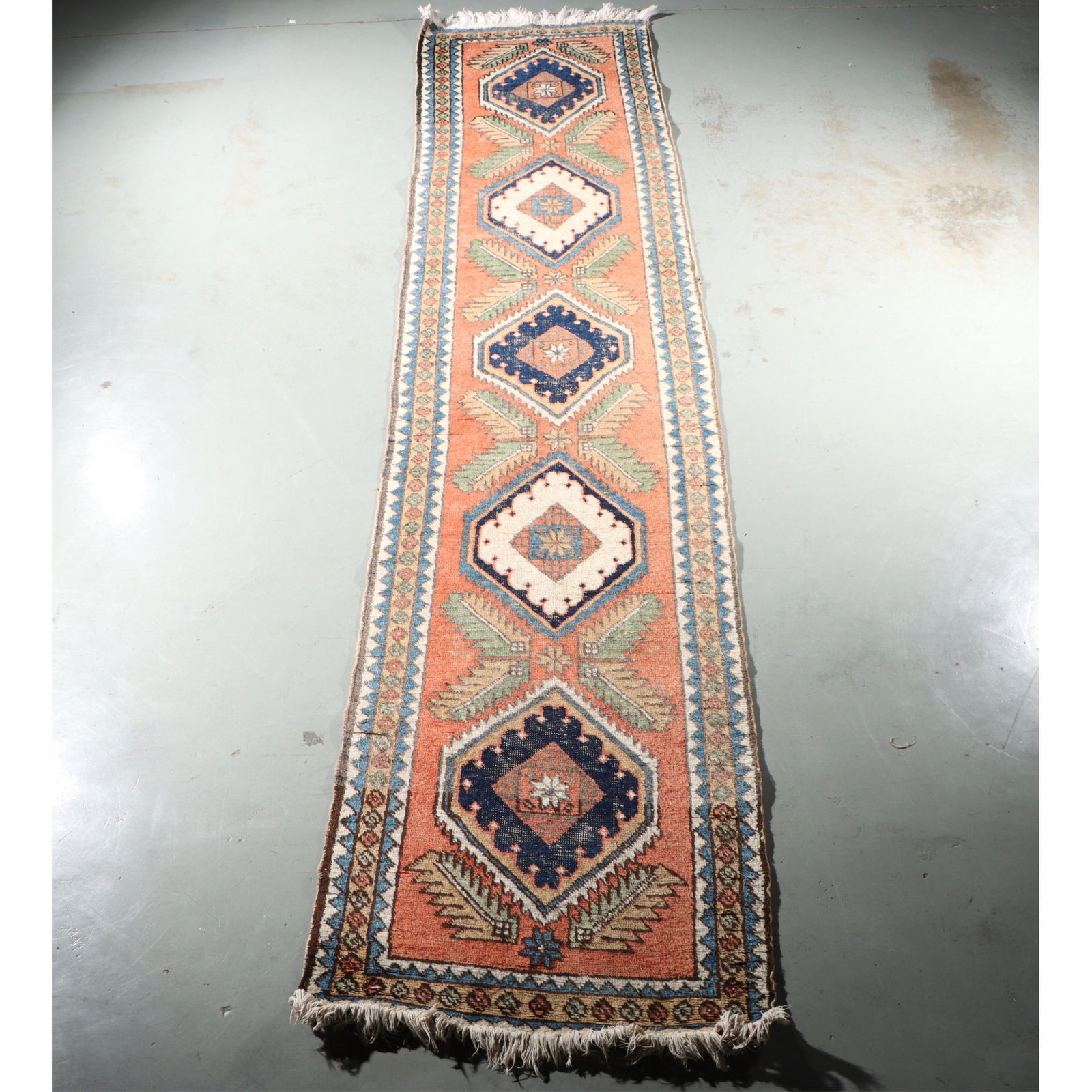 Antique Persian Ardebil hand knotted estate carpet / rug runner ca.1920, 11x2.5 132"H x 29"W (1 of 13)