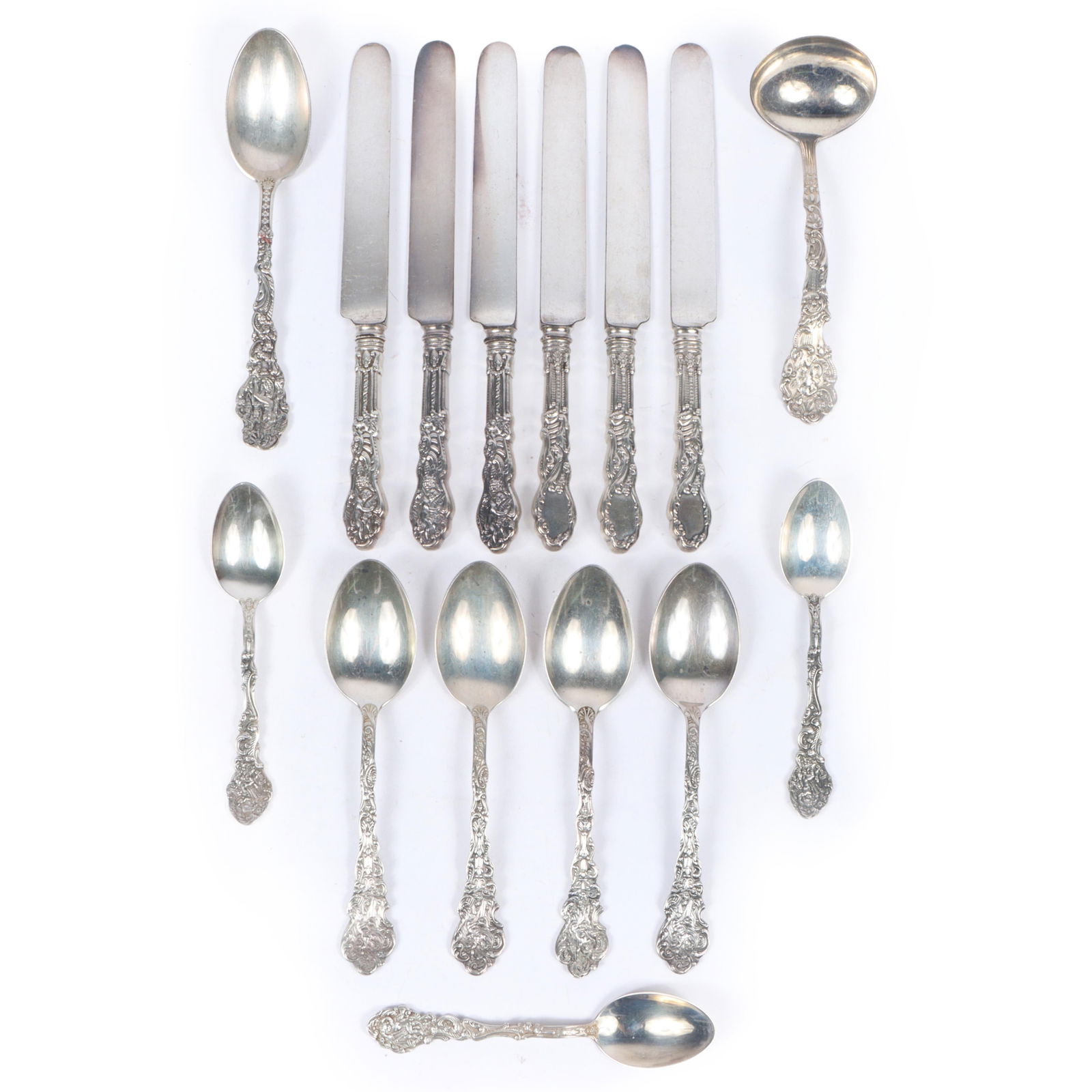 Gorham sterling silver Versailles / Mythologique Art Nouveau flatware and serving pieces, 15pc., (1 of 19)