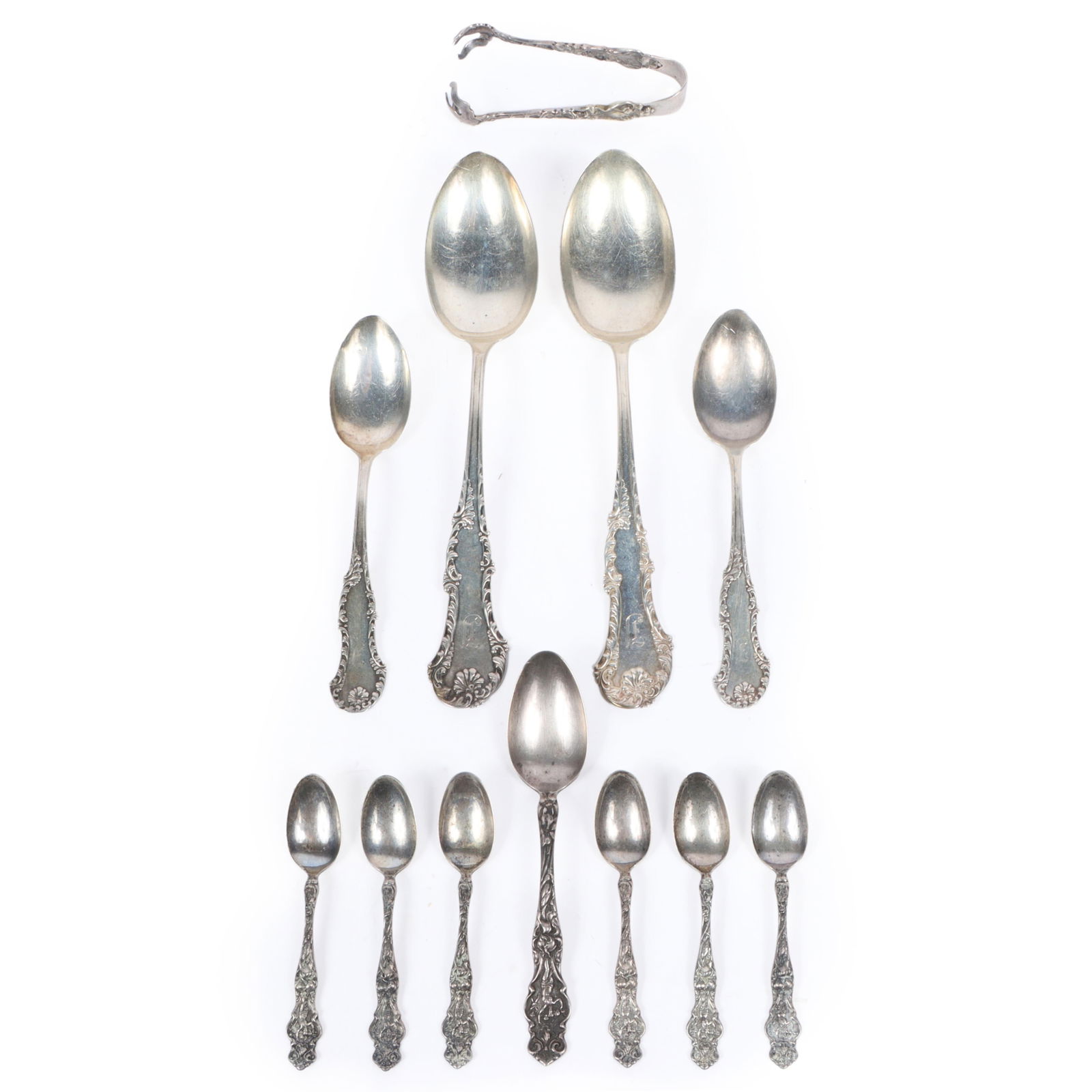 Frank M. Whiting George III, Wallace Irian Art Nouveau pattern sterling silver flatware spoons and (1 of 16)