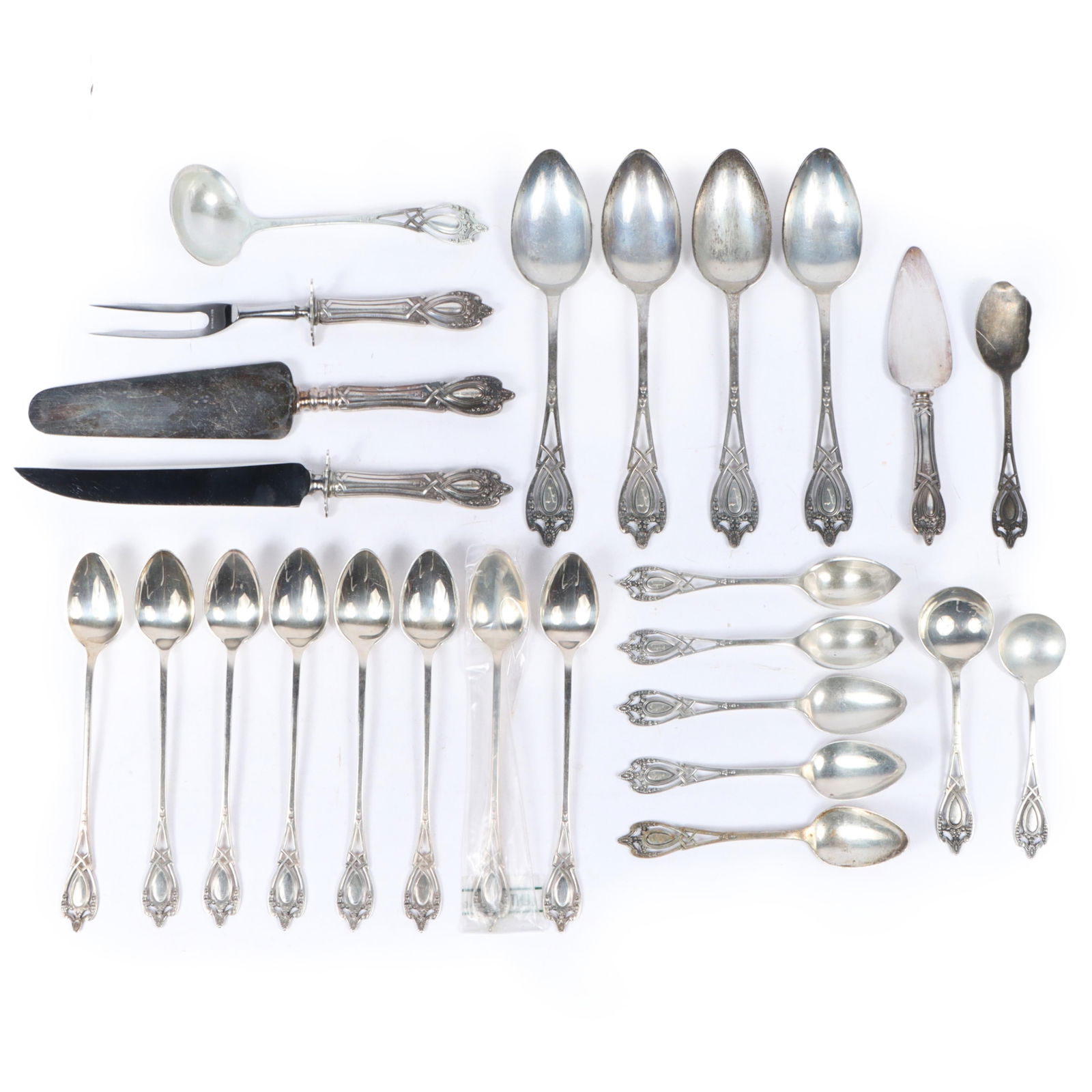 Lunt Monticello pattern sterling silver flatware and serving pieces, 25pc., 19.482ozt. 10"Long x 1 (1 of 14)