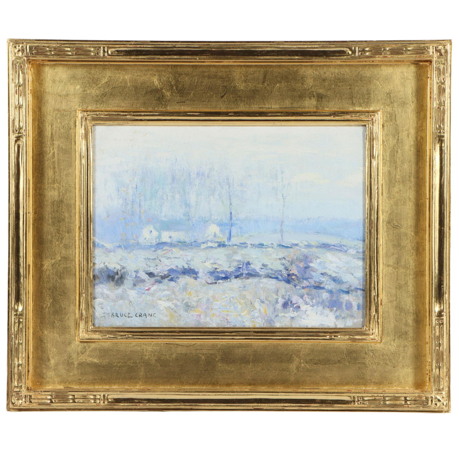 Bruce (Robert Bruce) Crane, American (1857 - 1937), winter landscape, oil on board, 9"H x (1 of 11)