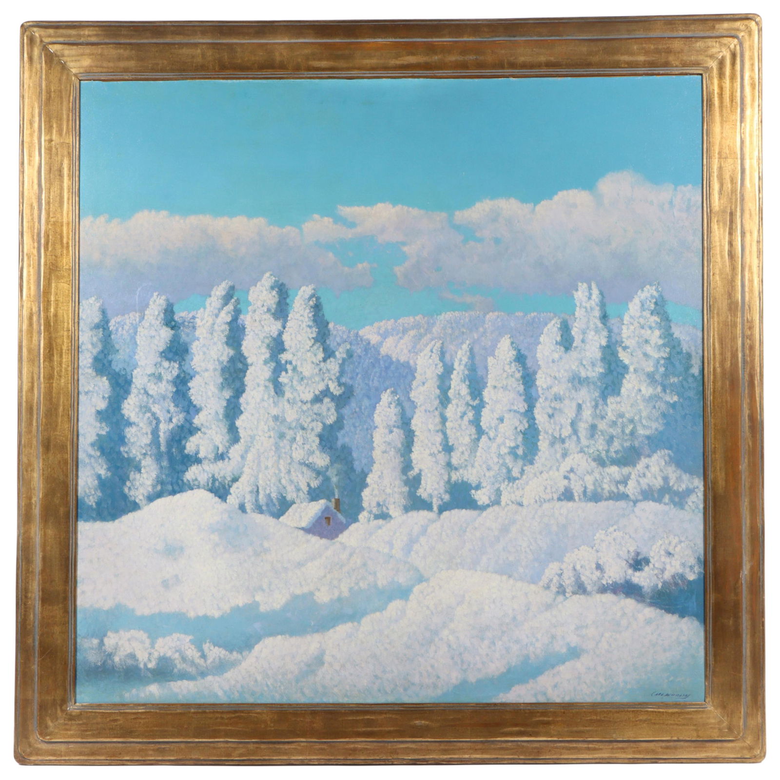 Carl E. Woolsey, Indiana, Illinois (1902 - 1965), Heavy Snow, ca. 1935, oil on canvas mounted to (1 of 12)
