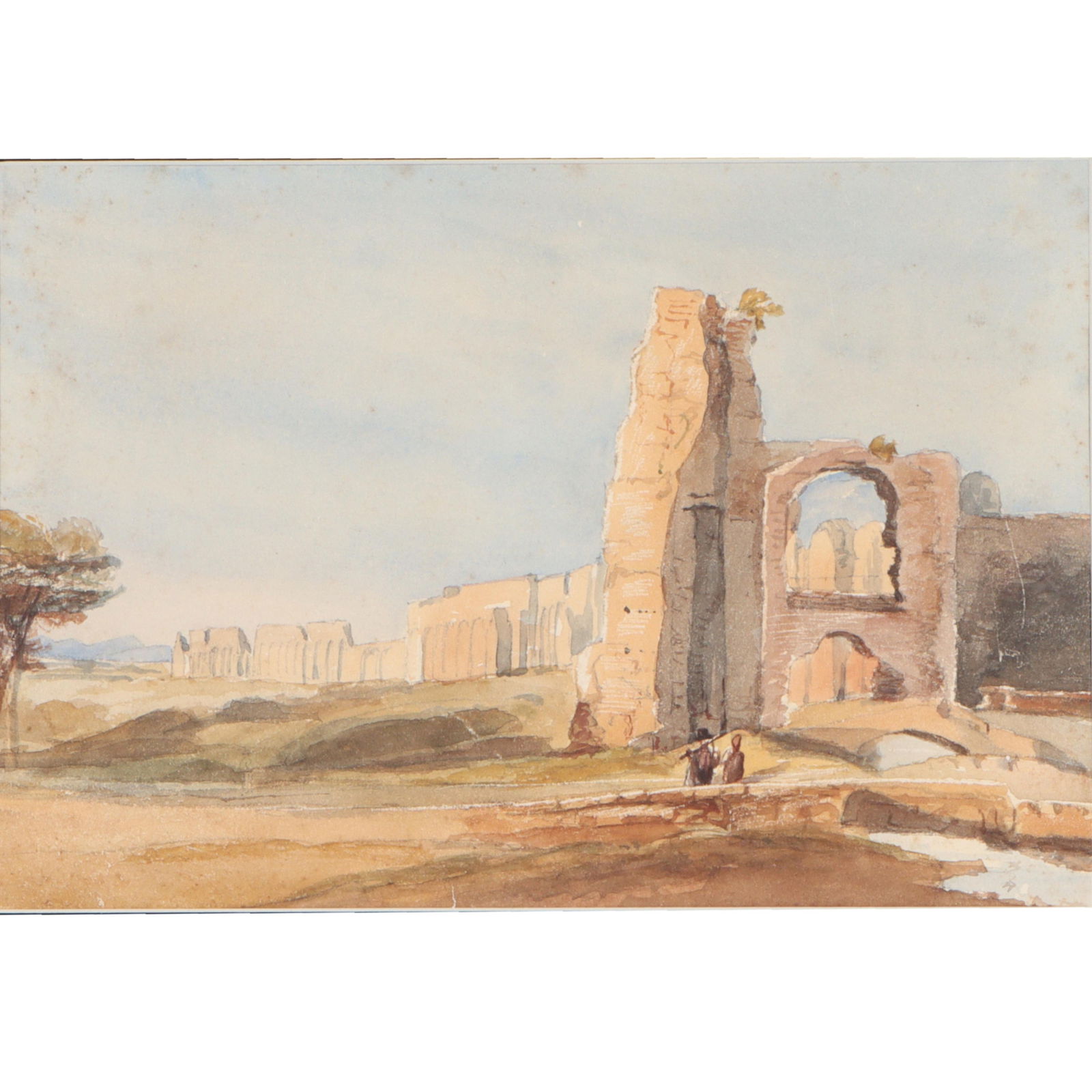 Oliver Smith, American (1918 - 1994), Felice Aquaduct, Rome, watercolor on paper, 6 1/2"H x 9 (1 of 12)