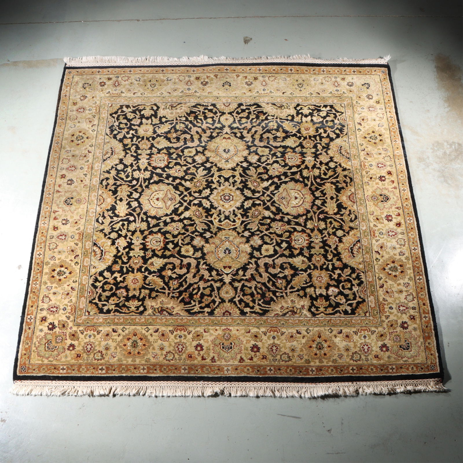 Kerman Pak-Persian hand knotted wool Oriental estate rug carpet, 6x6. 80"H x 73 1/2"W (1 of 11)