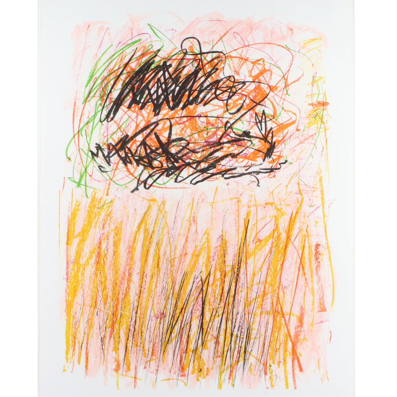 Joan Mitchell, American (1925 - 1992), Flower I, color lithograph, 43"H x 32 1/2"W(paper), 51 1/2"H: Joan Mitchell American (1925 - 1992) Flower I color lithograph Pencil signed lower right, edition 61/70. Lithograph on paper titled "Flower I" from the "Bedford" series, 1981. Provenance: From the est