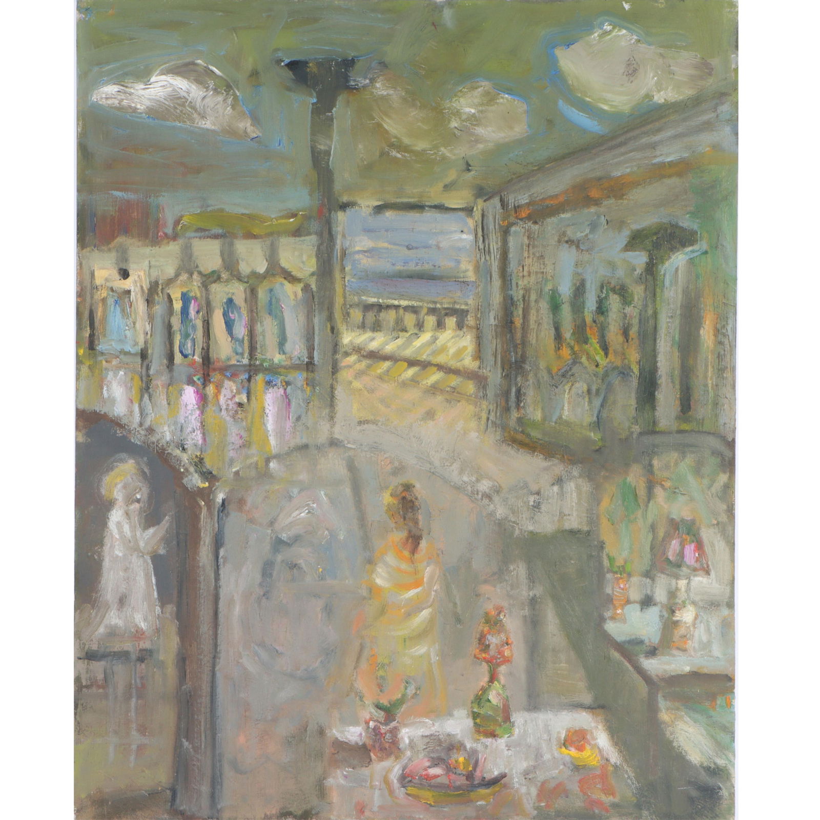 Edward A. Sanders, Indianapolis (1946 - 2006), restaurant interior, 2004, oil on board, 30"H x 24"W (1 of 11)