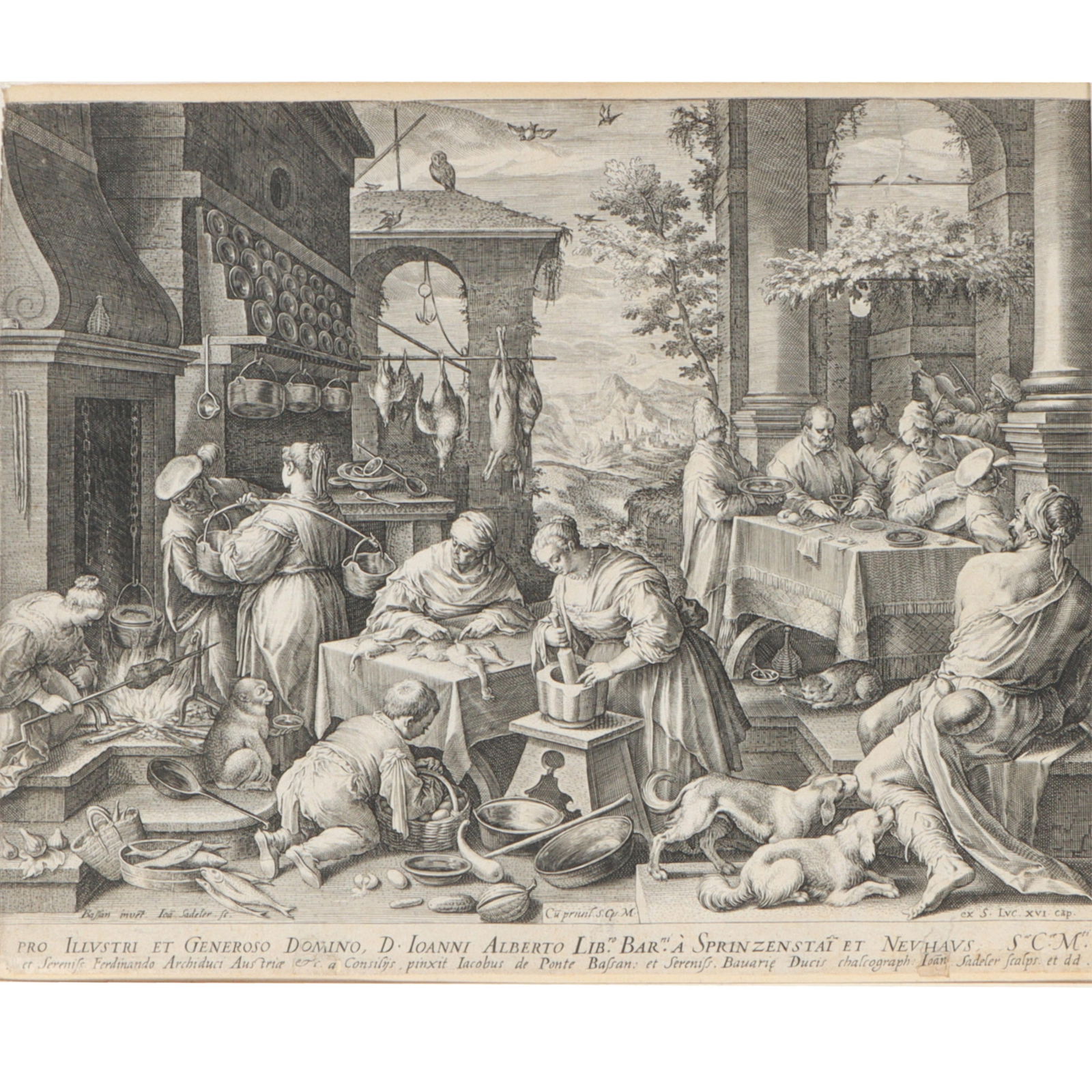 Jacopo Bassano / Jan Sadeler, Flemish (16th Century), The Rich Man and Lazarus, engraving on laid (1 of 19)