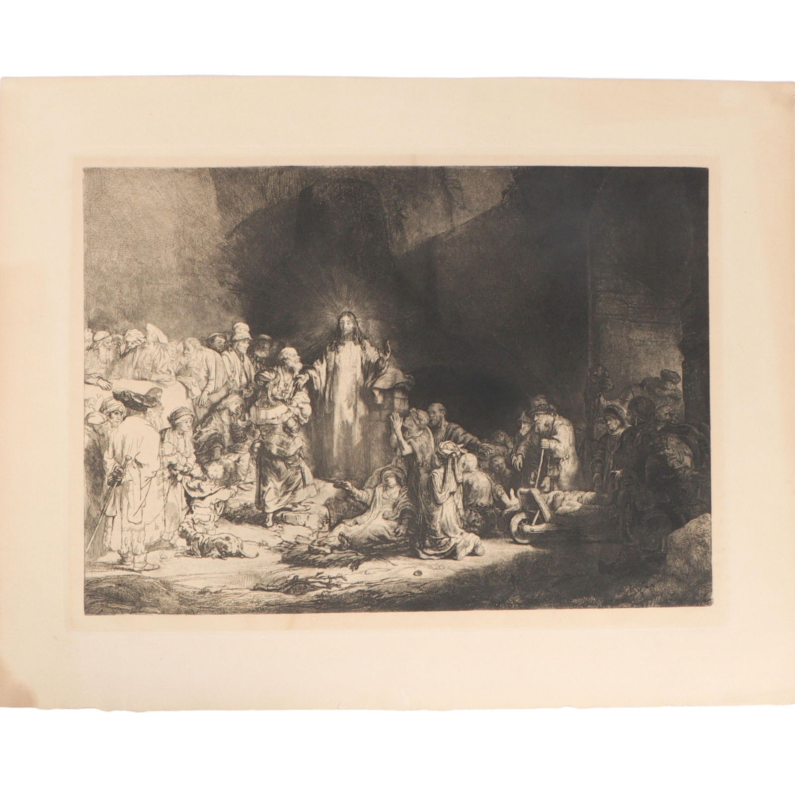 Reproduction etching of "The Hundred Guilder", also known as Christ Healing the Sick, an etching (1 of 14)