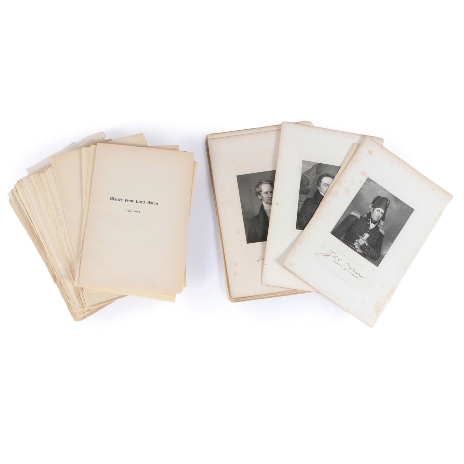 Antique book plate portrait engravings of 16th-18th Century British and American historical figures,: Antique book plate portrait engravings of 16th-18th Century British and American historical figures, including politicians and members of nobility 10 1/2"H x 7"W (one sheet measured)