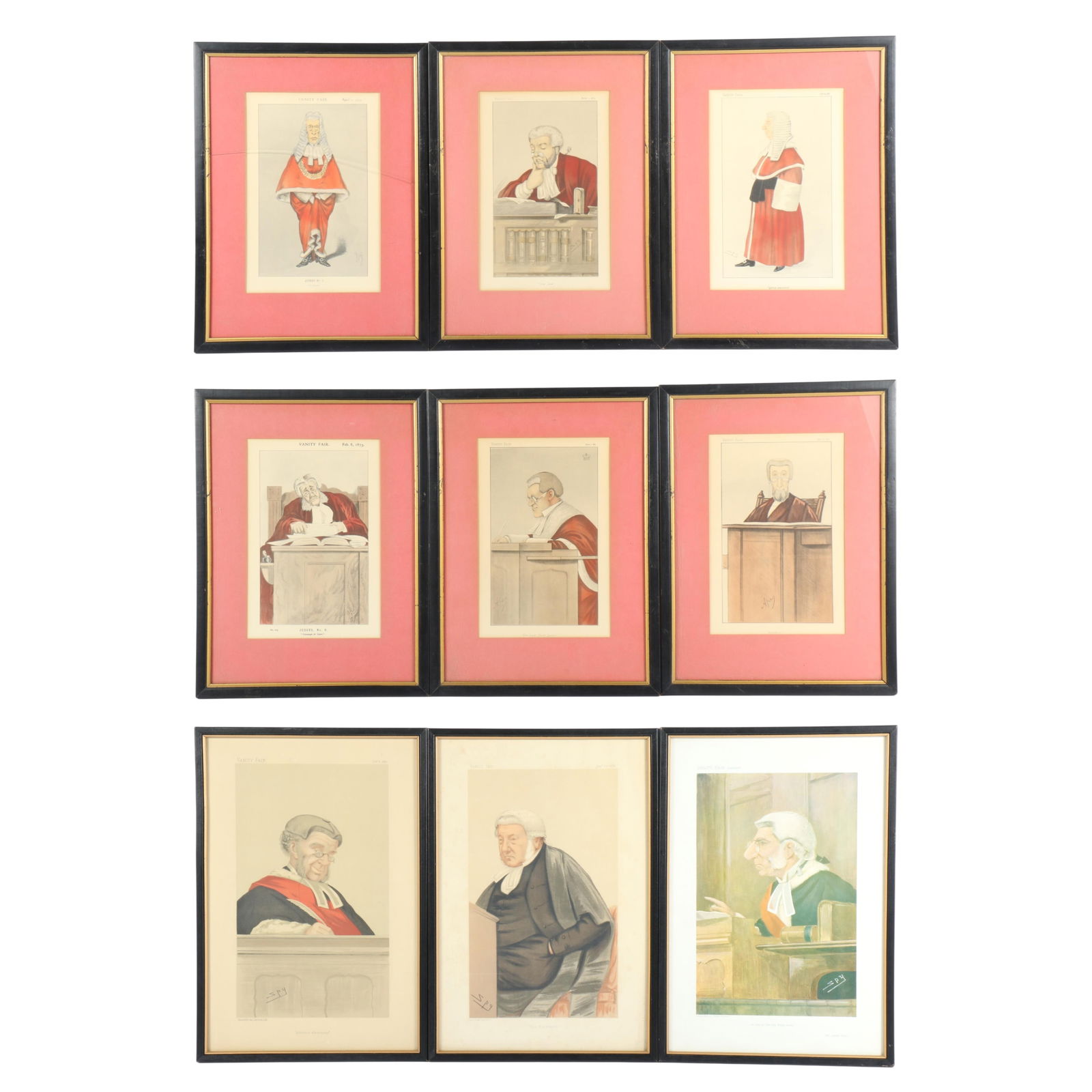 Collection of 9 Vanity Fair Magazine Red Robed Judge / Judge caricature lithographs, including Spy (1 of 15)