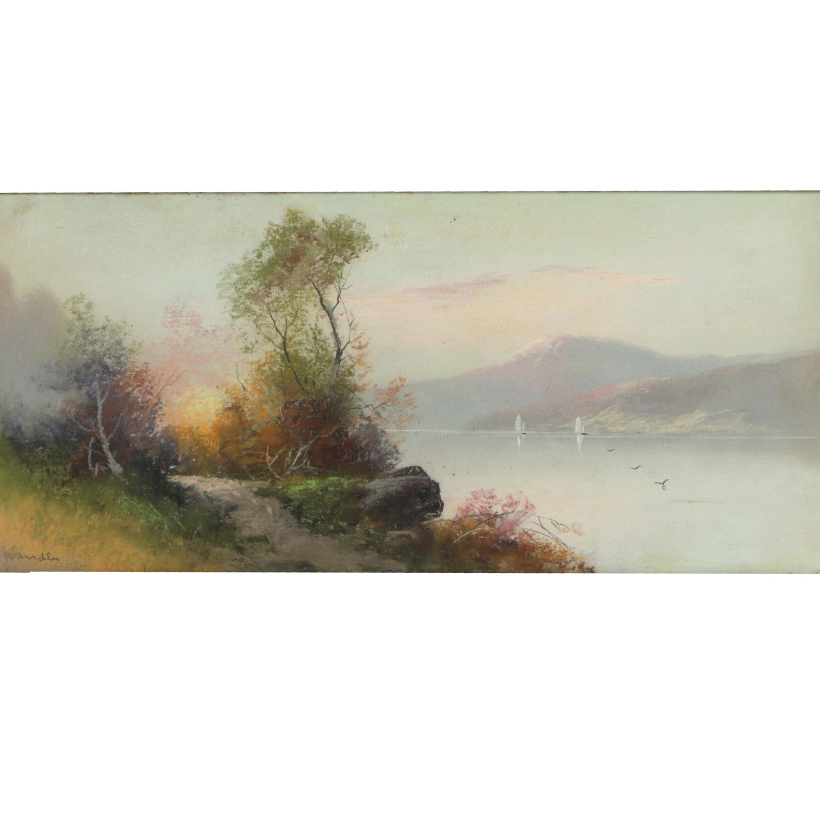 William Henry Chandler, American (1854-1928), Hudson Valley landscape / panoramic river scene with (1 of 12)
