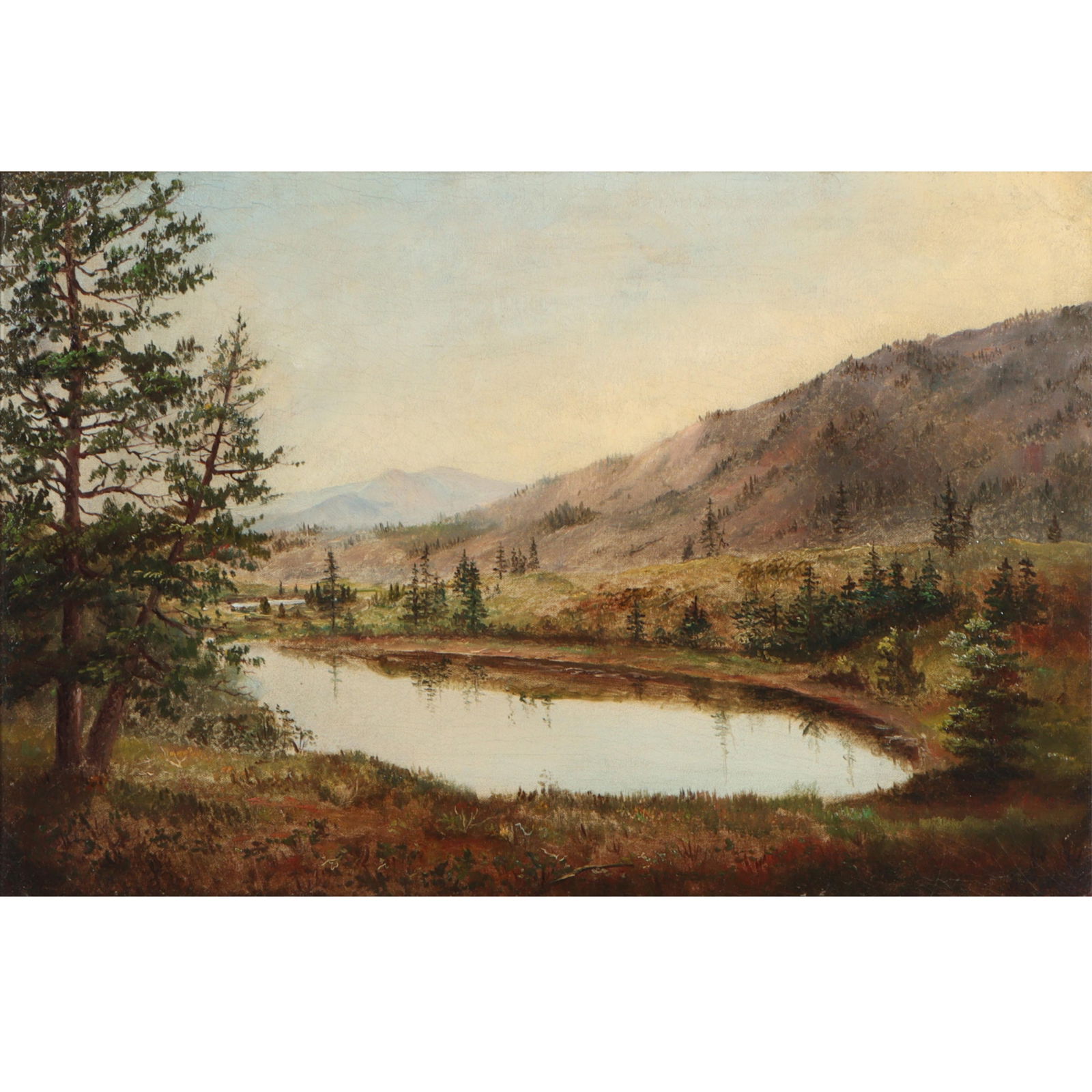 Unknown American School "Conejack Colorado" 20th Century mountain landscape with lake, oil painting (1 of 13)