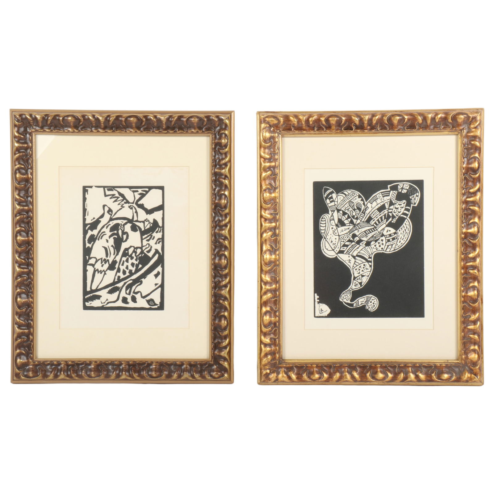 Wassily Kandinsky, Russian Federation, France (1886 - 1944), two framed, woodcut prints for XXe (1 of 11)