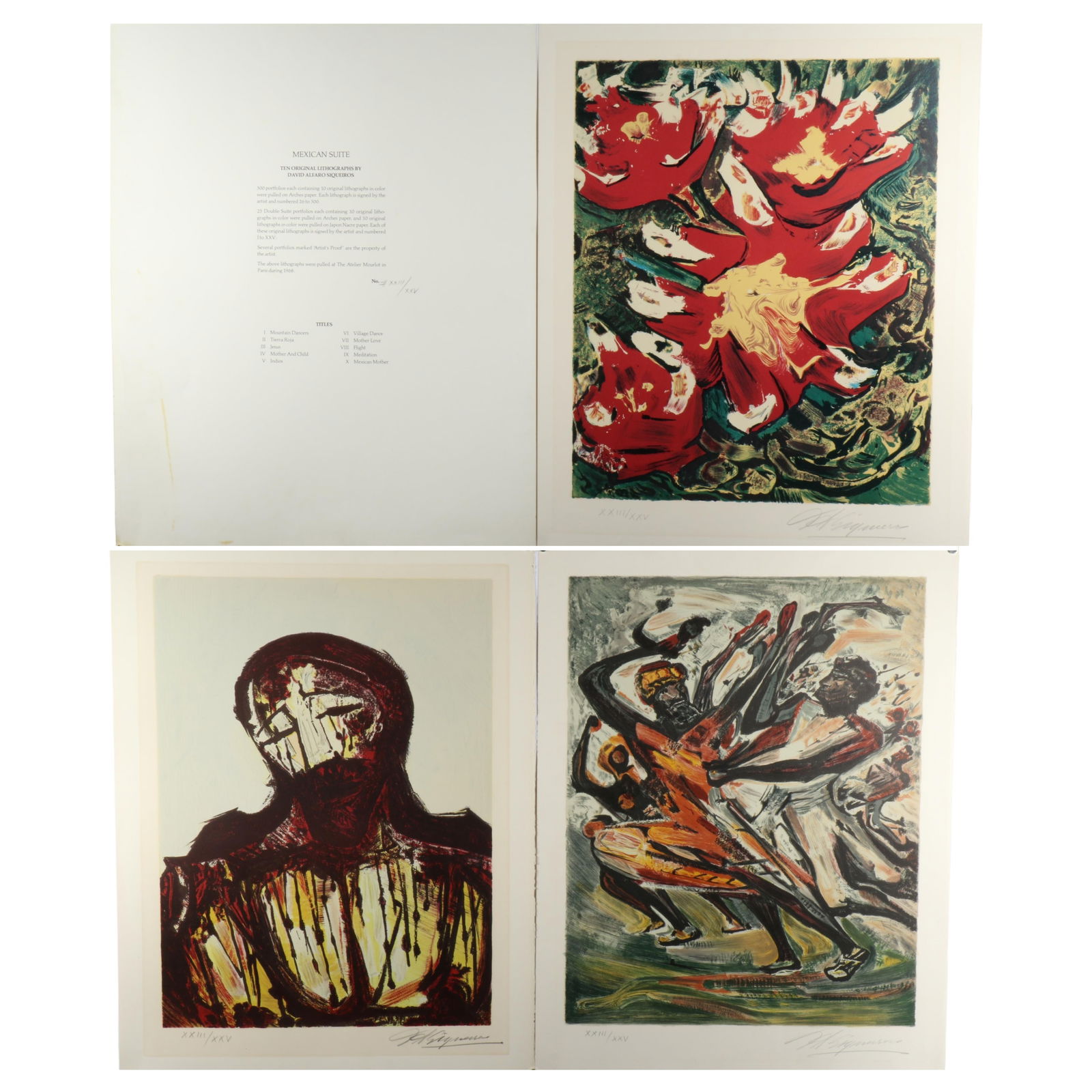 David Alfaro Siqueiros, Mexico (1896-1974), 3 prints from Mexican Suite portfolio, 1968: Tierra (1 of 18)