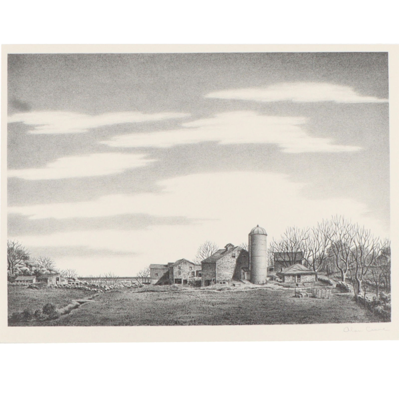 Alan Horton Crane, American (1901 - 1969), Farm by the Sea, lithograph, 12 1/4"H x 16 1/4"W(paper), (1 of 9)