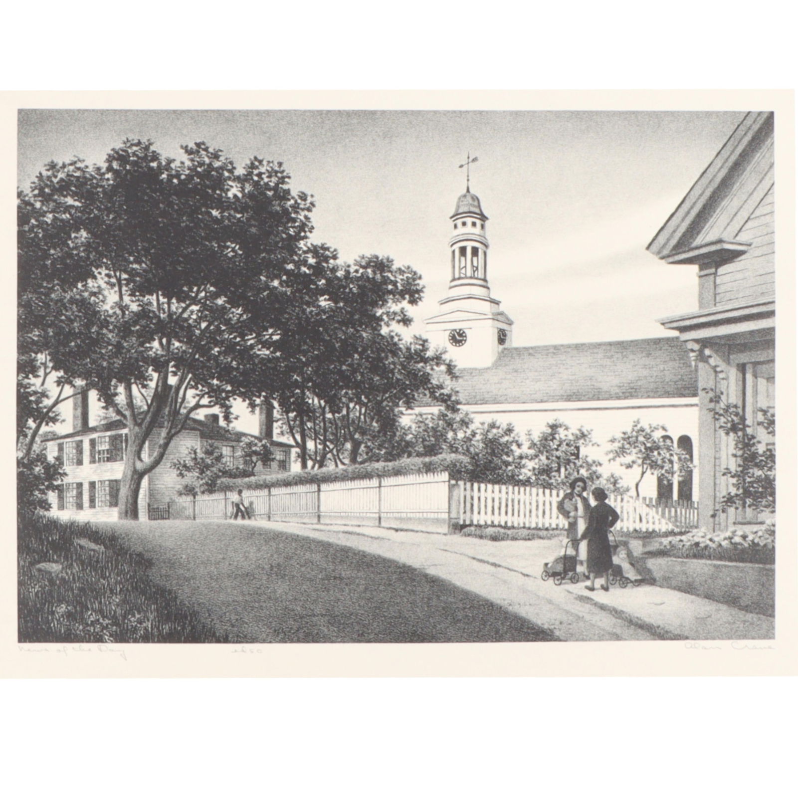 Alan Horton Crane, American (1901 - 1969), News of the Day, lithograph, 12"H x 16"W (1 of 8)