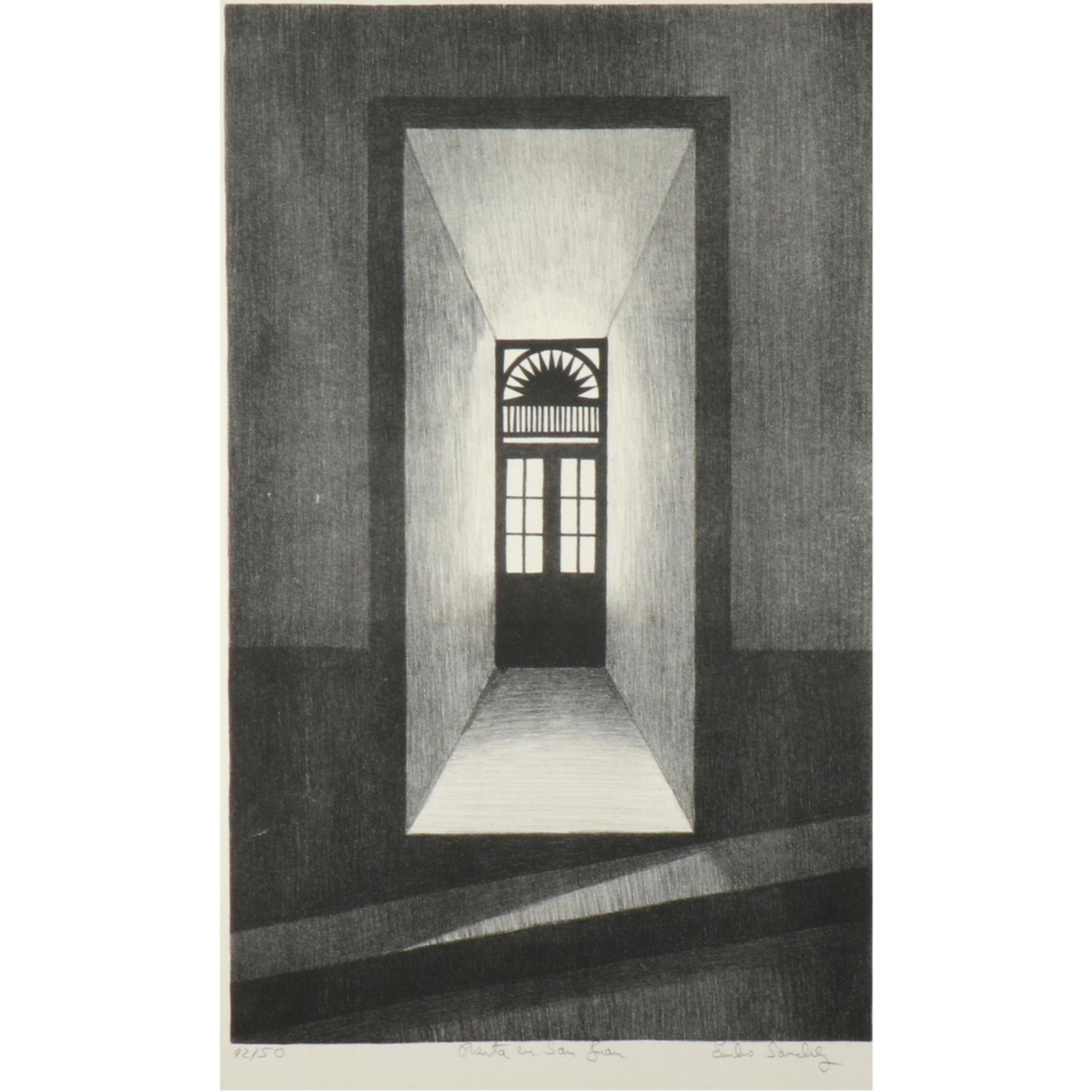 Emilio Sanchez, Cuba (1921-1999), Puerta en San Juan, lithograph, 29 1/2"H x 20 1/2"W (Sheet) (1 of 13)
