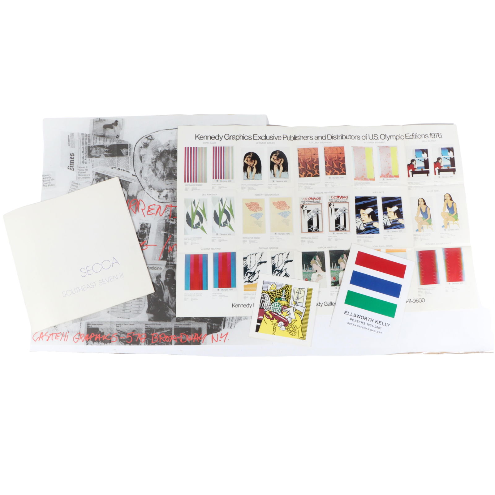 Exhibition catalogs / posters, 5pc: Roy Lichtenstein, Ellsworth Kelly, Robert Rauschenberg 29 3/4"H (1 of 19)