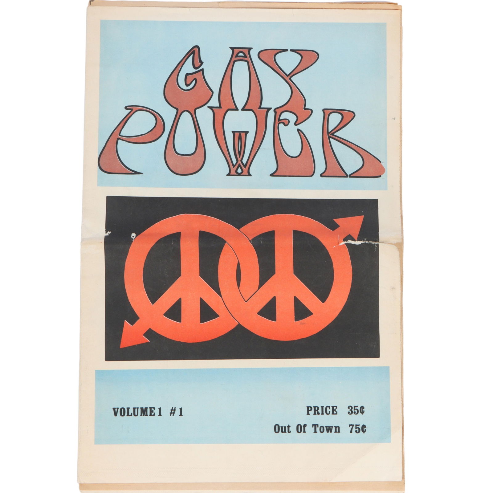 John Heys, editor (b.1951) Gay Power New York newspaper, 1st Edition, Volume I, issue #1. 18"H x 11 (1 of 12)