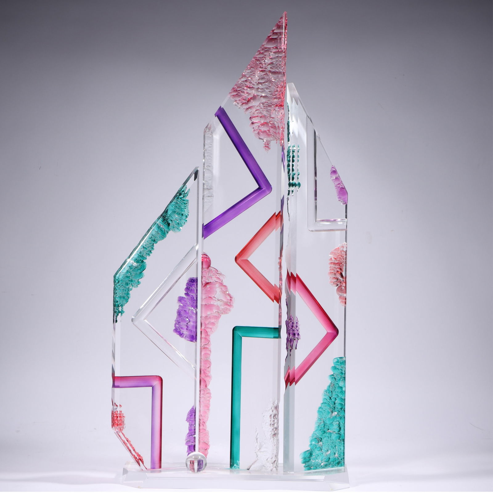 Rod Garrett, Florida (20th Century), 1997, post-modern lucite acrylic sculpture with geometric (1 of 12)