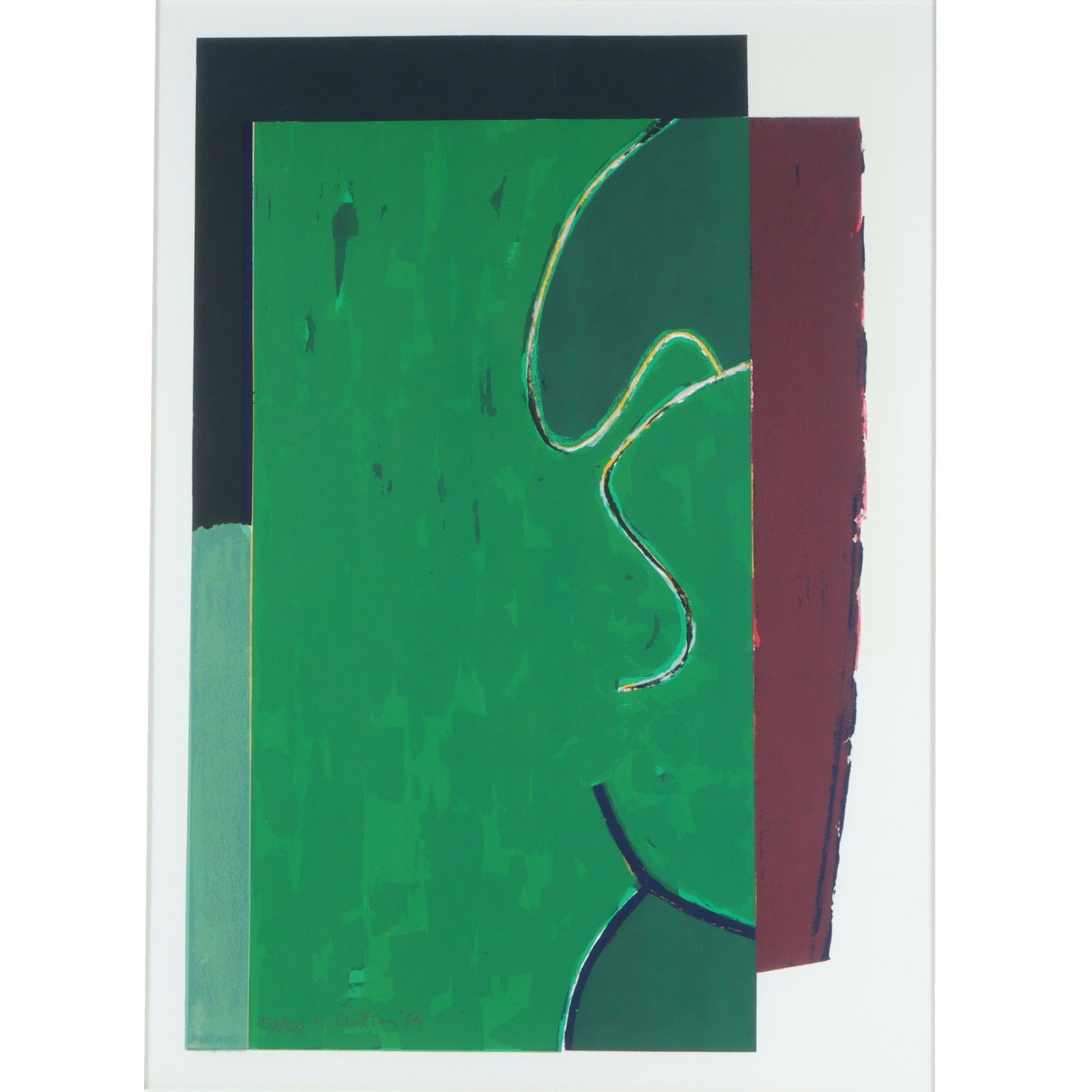 Unknown , (20th century), abstract expressionist, 1989, screenprint, 28 1/4"H x 20 1/2"W(sight), 35 (1 of 9)