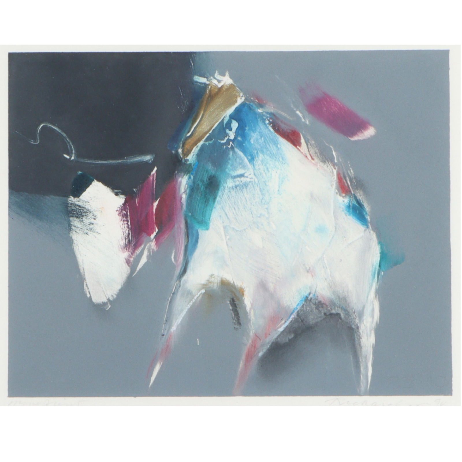 Jean Richardson, Oklahoma (b. 1940), abstract horse, 1994, monoprint, 9 1/4"H x 11 3/4"W(sight), 16 (1 of 11)