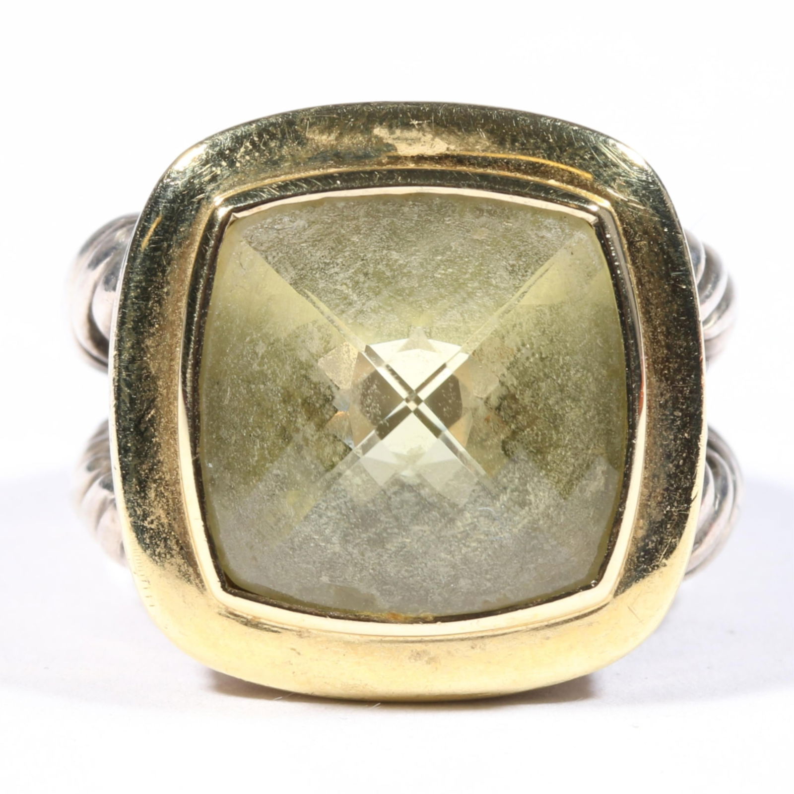 David Yurman sterling silver and 18K gemstone cable ring. Size 7 (1 of 9)