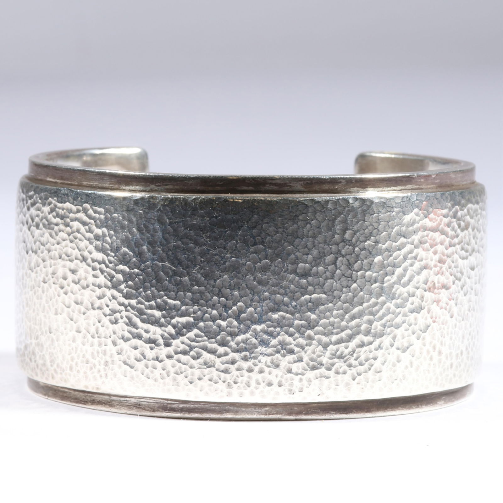 HEAVY designer artisan hammered sterling silver cuff bracelet. 1 1/2"H x 2 1/2"Inner Diameter (1 of 12)