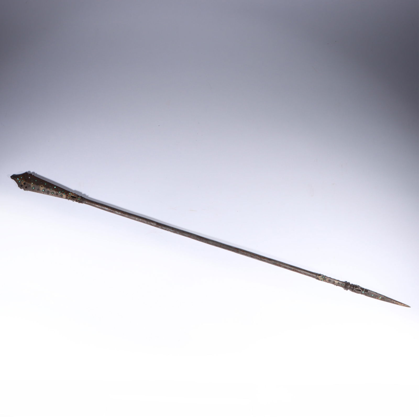 Antique likely Indo-Persian spear / mace dating to the 17th or 18th century, 34 1/2"Long x 1 3/4"W (1 of 9)