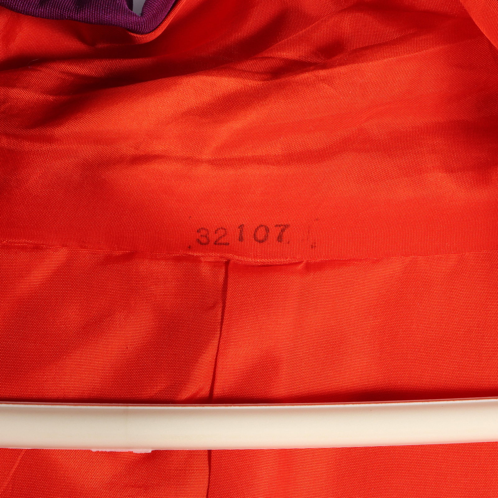 Japanese ceremonial embroidered purple silk wedding kimono / uchikake, red interior. 23"Pit to pit, - 13