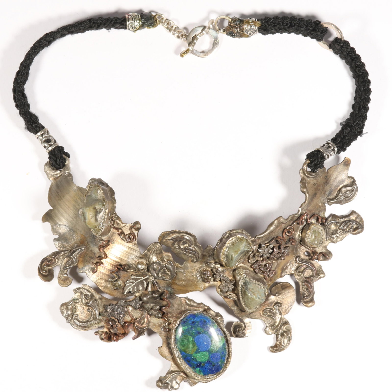 Hector Fernandez Made in Moon Jewelry one of a kind statement custom bib necklace featuring silver (1 of 20)